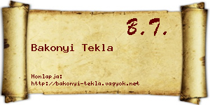 Bakonyi Tekla névjegykártya
